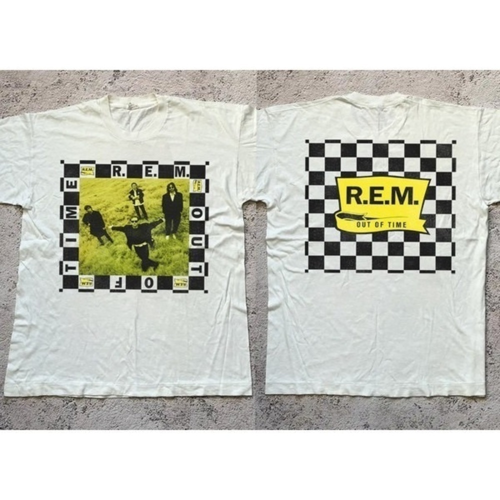 Rem Rock Band Out Of Time Unisex Shirt 90S Rem Music Band Album Shirt  2 Sided
